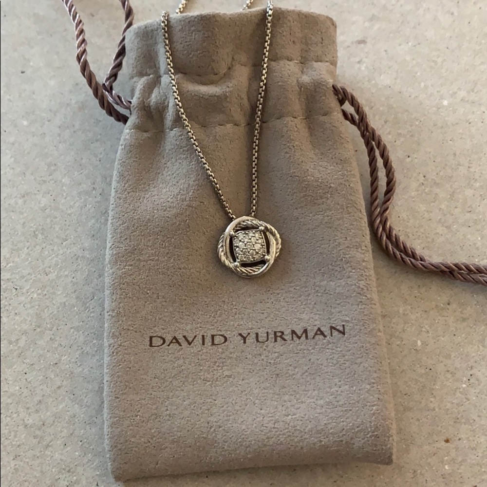 David Yurman Infinity Pendant Necklace w/ Diamonds
